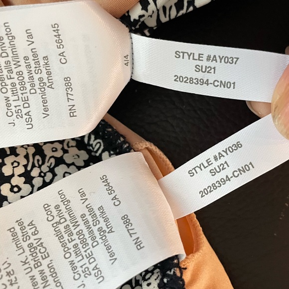 J Crew French Bikini Ruffle Top Bottom Set Navy White Valley Floral Size Medium - Picture 11 of 12